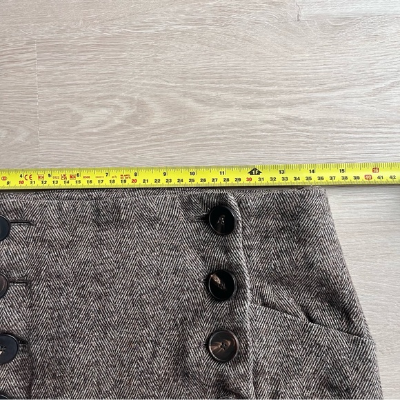 Massimo Dutti midi Autumn brown Chic Shortened Skirt with Front Pockets &buttons - Picture 3 of 10